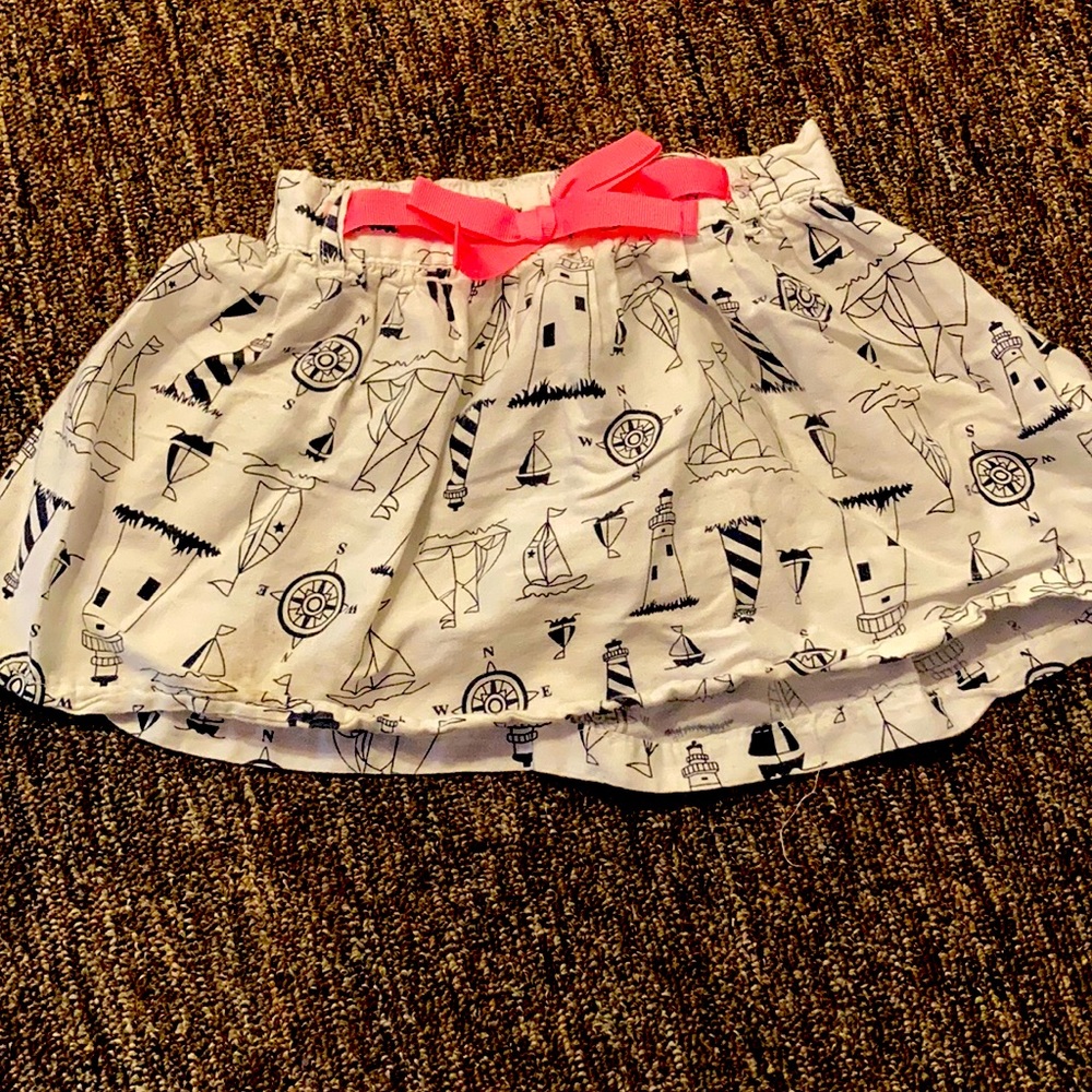 Girls White Sailer Skirt